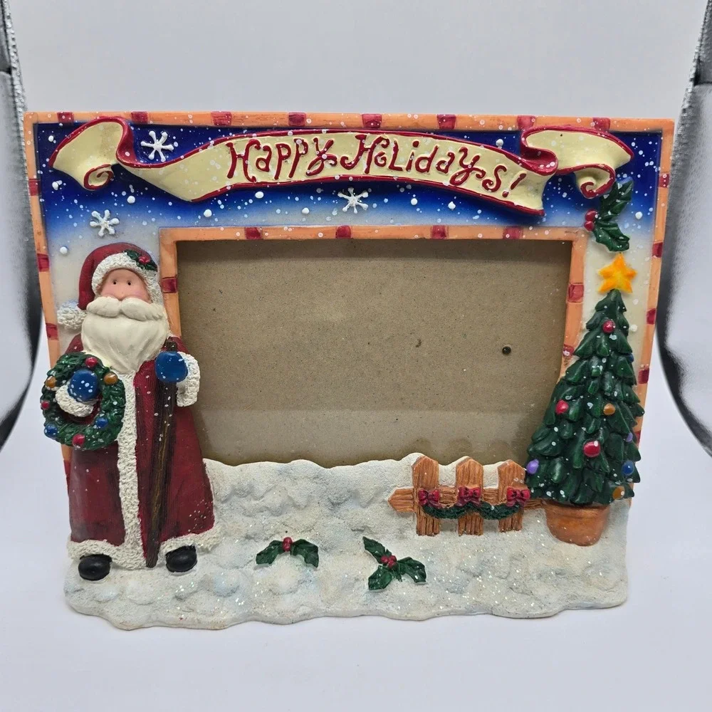 Santa Claus Holidays 3D Christmas Photo Frame 4x6 Tabletop Decor Grannycore